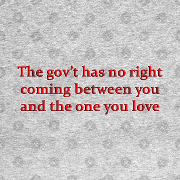 The Government gov't Has No Right Coming Between You And The One You Love by colormecolorado